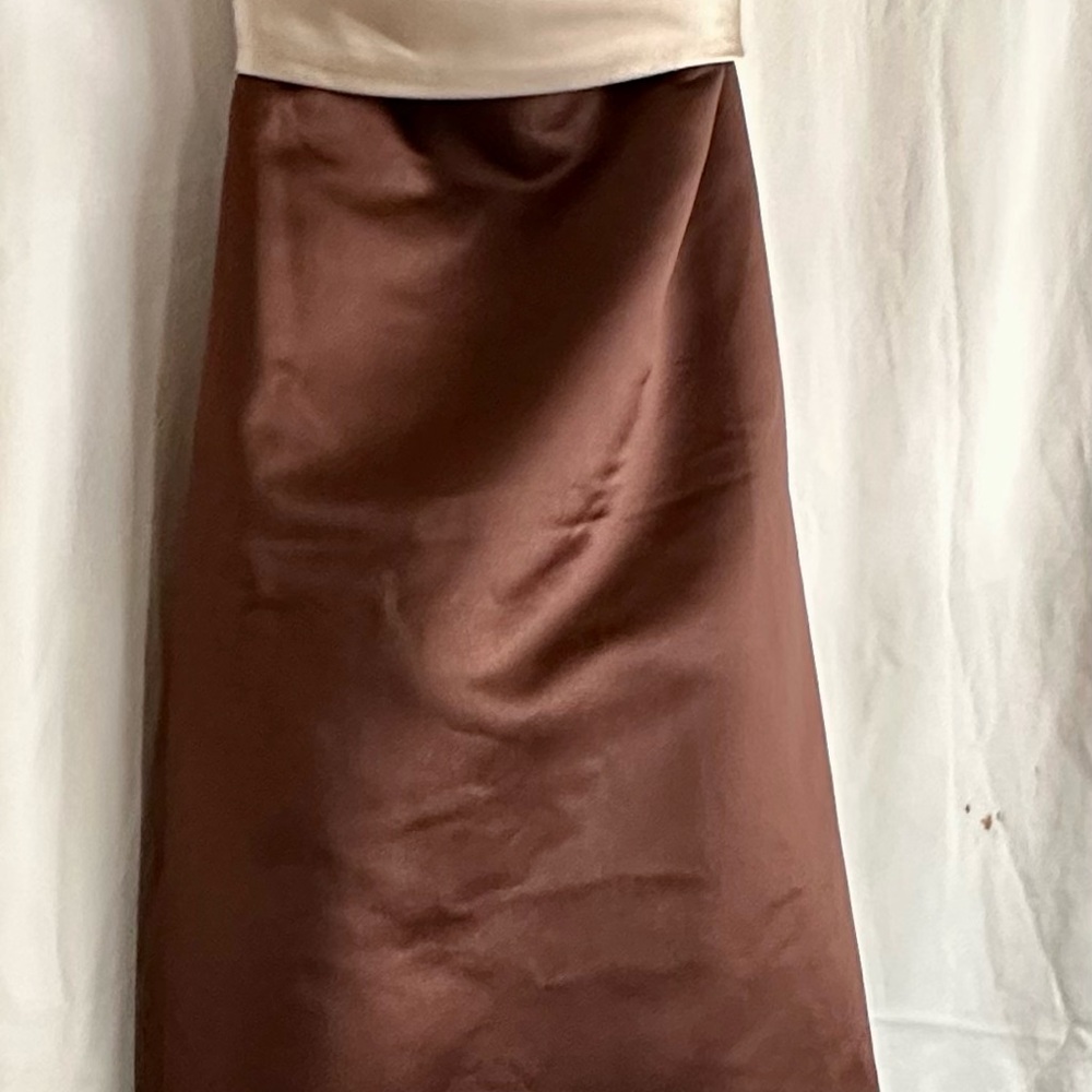 NWT Size 10 Strapless Bridesmaid or PromDress Chocolate with taupe